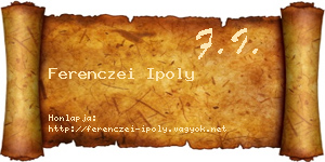Ferenczei Ipoly névjegykártya